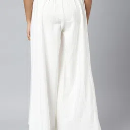 AURELIA Striped Mandarin Collar Straight Kurta With Palazzos image 5