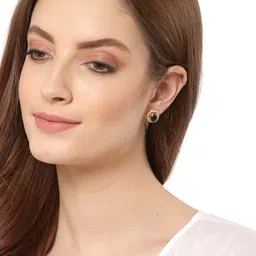 zeneme Gold-plated Multi-color 5 In 1 Interchangeable Stud Earrings For Women/girls Alloy Stud Earring image 3