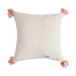 Revive Home Pink And White 2 Peices Self Design Square Shaped Cotton Cushion Cover image 3