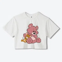 YK Warner Bros Girls Printed Drop-Shoulder Sleeves Pure Cotton Boxy T-shirt-picture-56