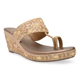 Rocia Women Ethnic - Embellished Open Toe Open Back Party Platform Sandals image 5