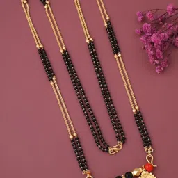 RTD 1 GRAM GOLD COVERING 30 INCH LONG MULTI STREND VATI MANGALSUTRA FOR Adult-Unisex. Brass Mangals-image-56