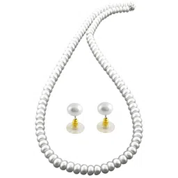 Sri Jagdamba Pearls Dealer Gold-Plated Pearl-Studded Jewellery Set-picture-49