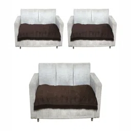 Fashion Throw Coffee Brown Velvet 3 Piece Sofa Cover-image-36