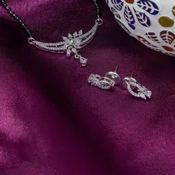 Manikya Rhodium-Plated Artificial Beads Mangalsutra-image-15