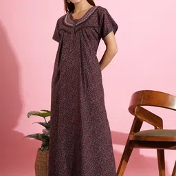 9shines Label Women Floral Printed Nightdress-image-69