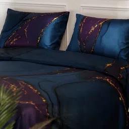 Stoa Paris Navy Blue & Purple AC Room 150 GSM Double Bed Comforter image 2