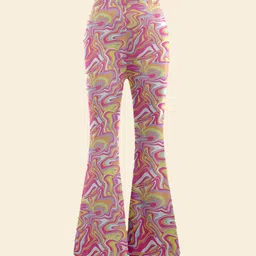 INCLUD Girls Abstract Printed Flared Regular Trousers-image-0