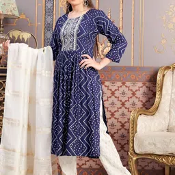 Muhuratam Girls Cotton A-Line Kurtas-picture-35