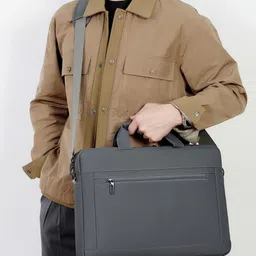 StyleCast Men Solid Laptop Bag With Detachable Sling Strap-image-71
