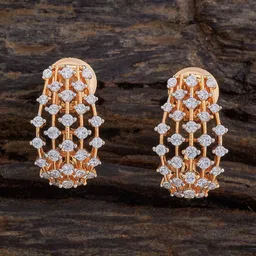 Kushal's Fashion Jewellery Rhodium-Plated Zircon Studded Contemporary Hoop Earrings-image-96
