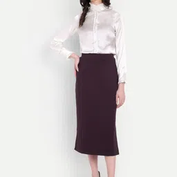 FairLeaf Pencil Midi Length Skirt-picture-23