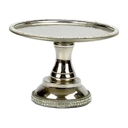 Hind Decor Silver Toned Textured Cake Stand-image-69
