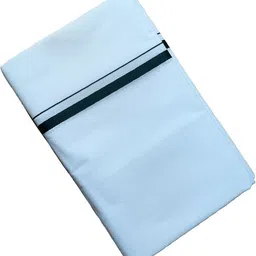 ManoCotton Traditional Wear 1/2Inch Dark Green Border 2 Mtrs Dhoti For Men Solid Men Dhoti-picture-21