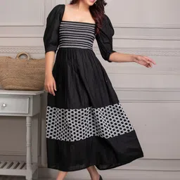 SEW Printed Tiered Cotton Maxi Dress-image-0