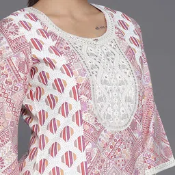 Libas Ethnic Motifs Printed Sequinned Flared Sleeves Straight Kurta With Salwar image 2