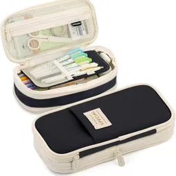 akvanar Large Pencil Case Pencil Pouch Can Expand Pencil Bag No Art Canvas Pencil Box image 1