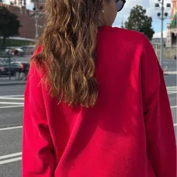 LULU & SKY Women Graphic Printed Round Neck Long Sleeves Oversized Pullover Sweatshirt image 5