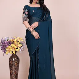 Zeenat Duniya Embroidered Pure Chiffon Maheshwari Saree-picture-16