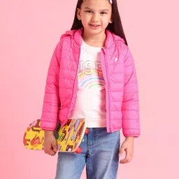 U.S. Polo Assn. Kids Girls Hooded Solid Cotton Casual Padded Jacket image 3