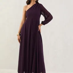 FEMMELLA One Shoulder Georgette Maxi Dress-image-1