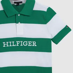 Tommy Hilfiger Boys Striped Polo Collar Cotton T-shirt-image-71