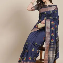 DIVASTRI Floral Zari Silk Cotton Saree-picture-16