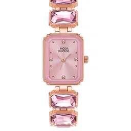 Moda Rapido Women Pink Dial & Stainless Steel Patterend Chain Casual Watches-picture-34
