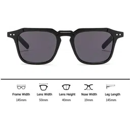 Arzonai Unisex Black Lens & Black Wayfarer Sunglasses with UV Protected Lens image 2