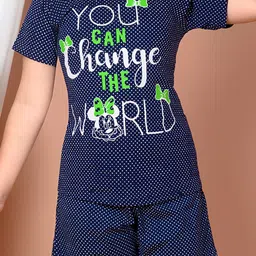 BARKAT DESIGNING PLANET Girls Printed Round Neck T-shirt With Shorts image 5