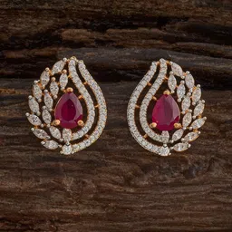 Kushal's Fashion Jewellery Ruby Gold-Plated Party Zircon Contemporary Studs Earrings-picture-48