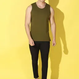 WOOSTRO Printed Gym Innerwear Vest VWS26 PLAIN OLIVE image 2