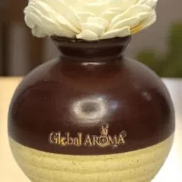 GLOBAL AROMA Vanila Oud Fragracne Ethenic Flower Pot Reed Diffuser Set image 3