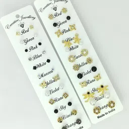 Shivarth 24 Pair Diamond Shaped Studs Earrings image 2