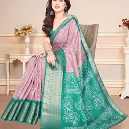 BilloRani Floral Zari Silk Blend Saree image 4