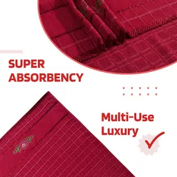 Kuber Industries Red 5 Pieces Striped 260 GSM Bath Towels image 4