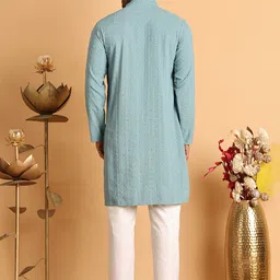 Jompers Men Embroidered Regular Sequinned Kurta with Pyjamas image 5