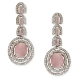 TRINK Rhodium-Plated American Diamond Studded Jewellery Set image 3