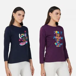 Metronaut Women 2 Printed Bio Finish T-shirt image 4