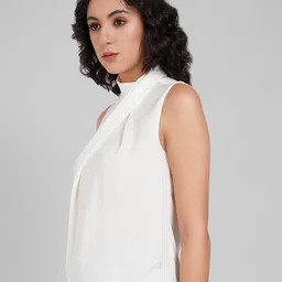 Annabelle by Pantaloons Women High Neck Sleeveless Cotton Top image 4