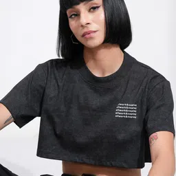 street by tokyo talkies Tokyo Talkies Women Printed Cropped Oversized Top-picture-22