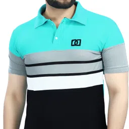 shivshkti enterprise Men Colorblock Polo Neck Polycotton Green T-Shirt-picture-13