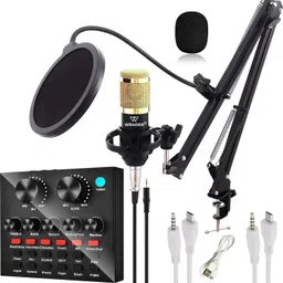 Professional BM800 Studio Mic Full Setup with V8 Sound Card Podcast Recording Microphone-image-9