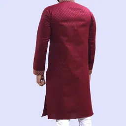 tibra collection Men Embroidered Cotton Blend Straight Kurta image 2