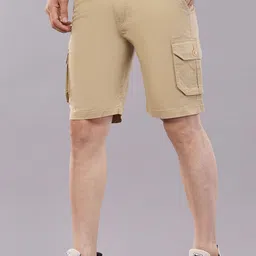 nivasu Solid Men Beige Cargo Shorts image 3