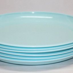 kanha six pieces of dishwasher safe and microwave safe full size dinner plates made up of 100 % food grade virgin plastic.(set of 6 plates. aqua blue) Dinner Plate-picture-19