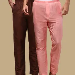 white heart Pack of 2 Mens Cotton Blend Ethnic Wear Solid Pyjama Men Pyjama-picture-17