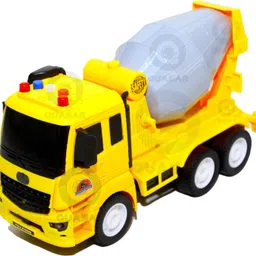 quasar Cement Mixture Contrucation Friction Powered Truck Pull Back Light Music 28CM-picture-40