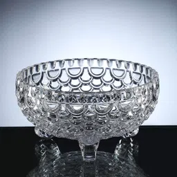 virco Glass Serving Bowl Crystal Ice Cream Bowl Glass 1 Large Bowl & 6 Medium Bowls for Serving Snacks image 4