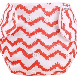 tinny tots Premium Quality 1 Fashionable Baby Reusable Cloth Diaper All in One Adjustable Pocket Style Printed Diaper Polyster Nappy Washable Durable Trendy With 2 Black Microfiber Bamboo Insert liner Pad(5 Layers) For Cloth Diapers Wet-Free Durable For New Borns/Infants(REDSTRIP;0 TO 24 Months;3-16 KGS) - L-picture-12
